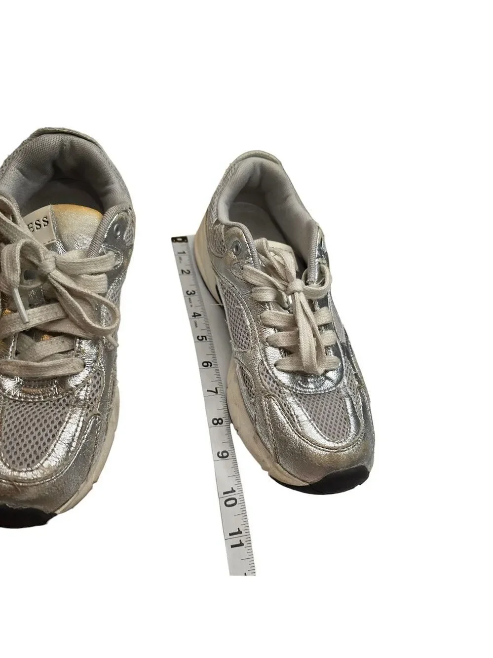 Guess Gray Silver Metallic Sneakers Women's Size 10